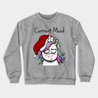 Christmas Unicorn in Quite a Mood - Light Crewneck Sweatshirt